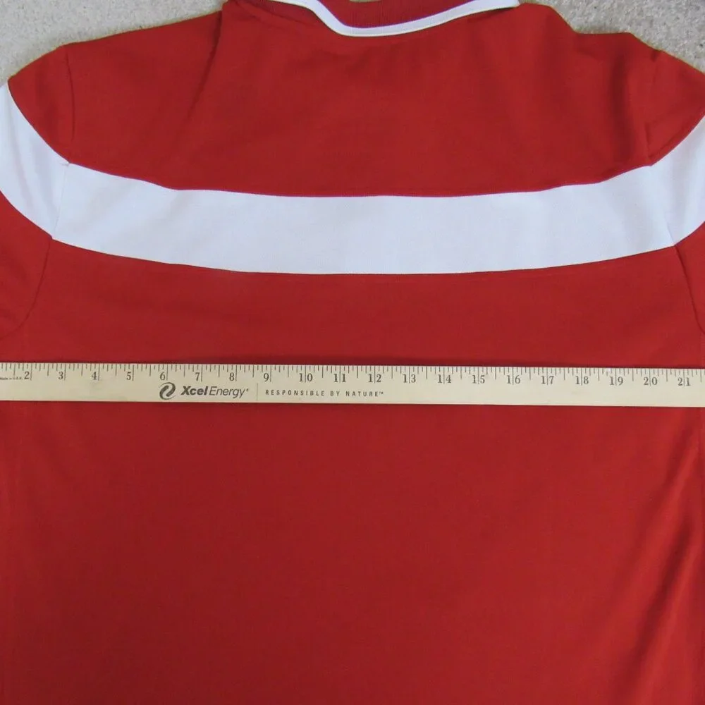Adidas‎ Polo Shirt Men's XL Red Wisconsin Badgers Climalite Polyester